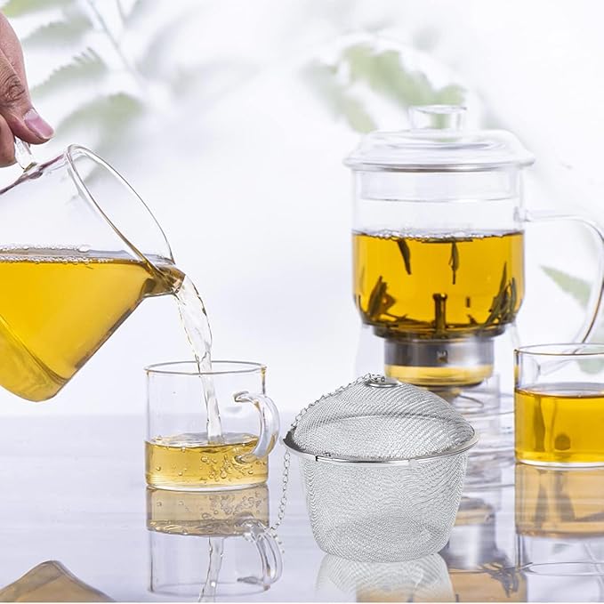 Extra Large Stainless Steel Twist Lock Mesh Tea Ball Tea Strainer Filter Spice Infuser 11cm/4.3 inch