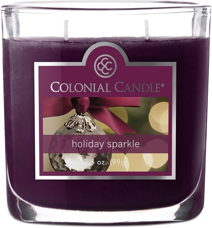 Colonial Candle Holiday Sparkle Scented Jar Candle, 2 Wick, 3.5 oz, Mottled Wax Candle - Bloomnest