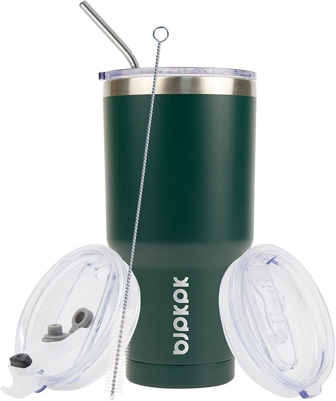 BJPKPK 30oz Tumbler with Lids and Straws, Stainless Steel Vacuum Insulated Coffee Tumblers, Insulated Travel Mug Water Cup with Leakproof Lid,Army Green - Bloomnest