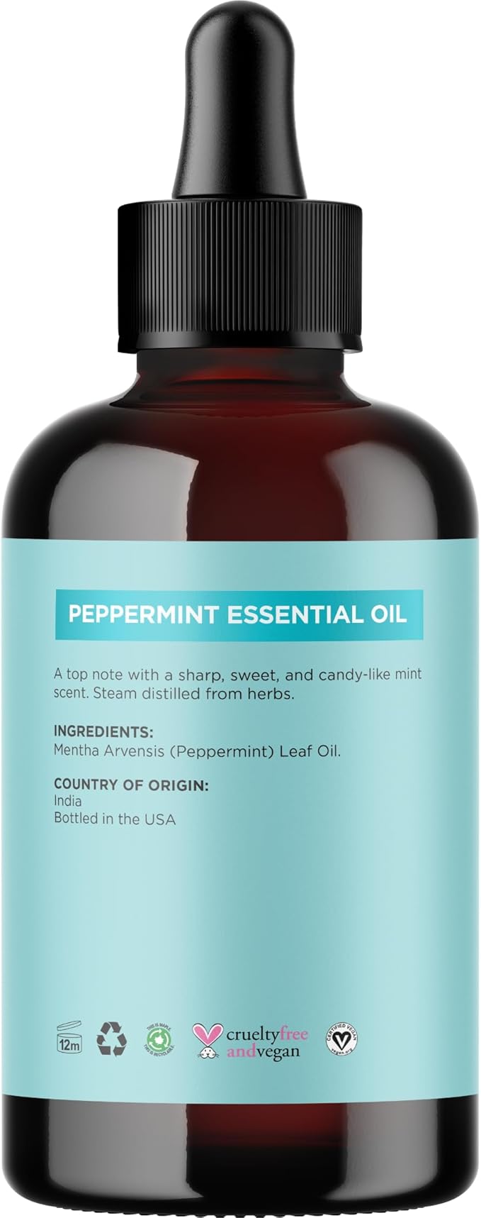 Peppermint Essential Oil for Diffuser Aromatherapy - 100% Pure Peppermint Oil for Hair Skin and Nails Plus Undiluted Refreshing Aromatherapy Essential Oil for Diffusers Baths and Topical Uses 4oz - Bloomnest