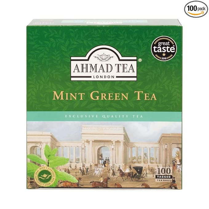 Ahmad Tea Mint Green Tea Teabags, 100 ct - Caffeinated and Sugar-Free - Bloomnest