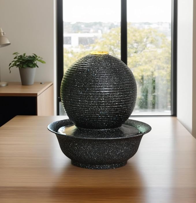 Tabletop Water Fountain, Waterfall Fountain with LED Lights Suitable for Office and House Decor House ，Warming Gifts New Home(2729) - Bloomnest