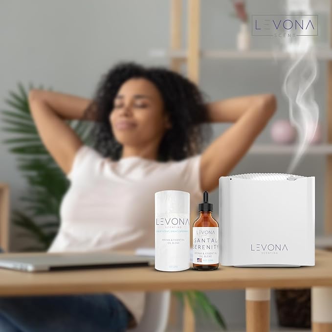 Levona Scent Santal Serenity Essential Oil: Notes of Sandalwood, Papyrus & Amber - Essential Oils for Hotel, Home and Office - Fragrance Oil for diffusers & Humidifiers - Home Luxury Scents-120 Ml LEVONASCENT
