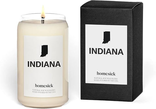 Homesick Premium Scented Candle, Indiana - Scents of Honeysuckle, Rosewater, Musk, 13.75 oz, 60-80 Hour Burn, Natural Soy Blend Candle Home Decor, Relaxing Aromatherapy Candle - Bloomnest
