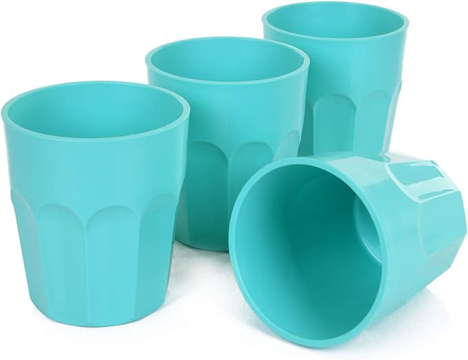 Mintra Home Unbreakable Drinking Cups and Tumblers 4PK - Shatterproof, BPA Free, Reusable, Party Cups, BBQ, Colorful Set, indoors and outdoors (Teal, Small - 12oz) - Bloomnest
