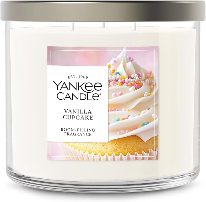Yankee Candle Vanilla Cupcake, Scented Candle, 14.5oz 3-Wick Candle Jar with up to 40 Hours Burn Time, Giftable - Bloomnest