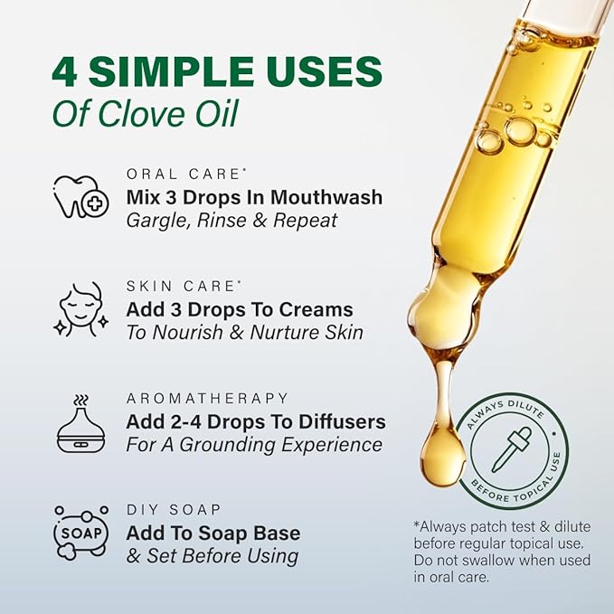 KUKKA Clove Essential Oils - 4 Fl Oz - for Hair, Skin, Diffuser, Aromatherapy & DIY Soap Making Scent - Bloomnest