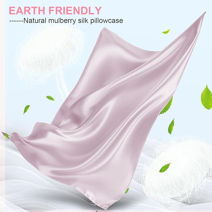 Mulberry Silk Pillow Cases 2 Pack Queen Size 20x30 Inches with Hidden Zipper, Ultra Smooth and Soft Breathable Cooling Silk Satin Pillowcase Set of 2, Better for Hair and Skin, Gifts for Women Men - Bloomnest