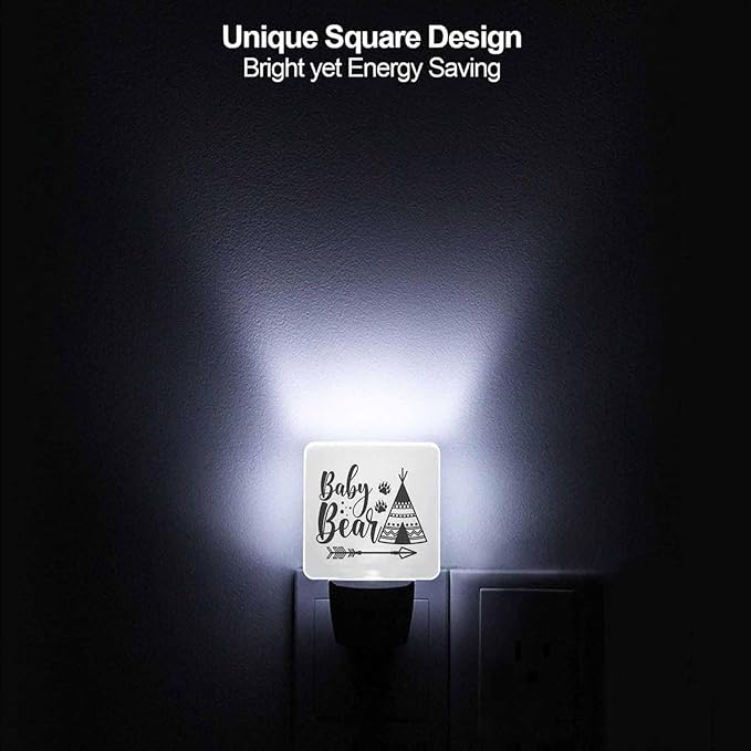 LED Night Light,Funny Bear Slogan Inscription LED Night Light Plug into Wall with Dusk to Dawn Light Sensor White Energy Efficient Nightlight for Bedroom Bathroom Hallway Living Room Kitchen - Bloomnest