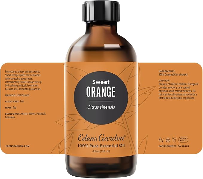 Edens Garden Orange-Sweet Essential Oil- 100% Pure Premium Grade, Undiluted, Natural, Therapeutic, Aromatherapy, The Best for Diffuser, Laundry, Humidifiers, Kid Safe 118 ml (4 fl oz) EdensGarden