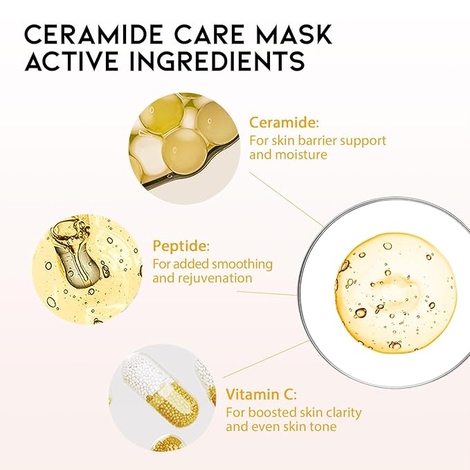#OOTD Face Mask Korean Skincare for Dry Sensitive Skin | Hydrating, Revitalizing, Calming, Collagen, Ceramide, Cica, Vitamin C Serum Sheet Masks (12EA) - Bloomnest