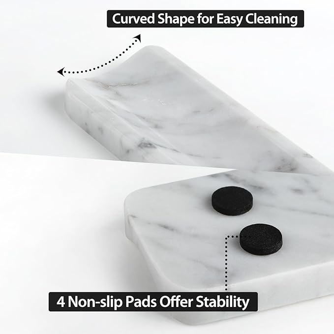 Koville Italian Carrara Natural Marble Incense Holder, Incense Holders for Sticks, Incense Burner Holder, Ideal for Meditation and Relaxing, Easy to Clean(Bianco Carrara) - Bloomnest