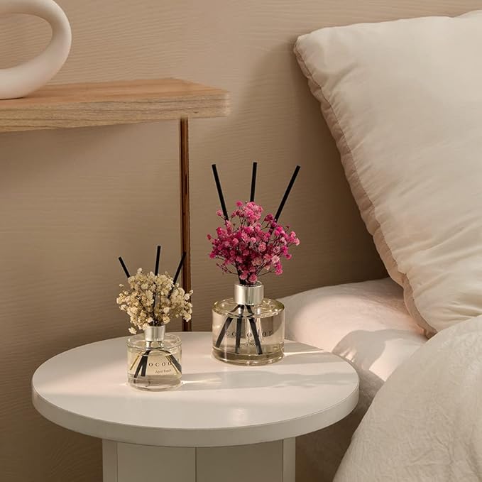 COCODOR Flower Reed Diffuser Set / 6.7oz / Pure Cotton/Scent Diffuser with Sticks Home Fragrance Reed Diffuser for Bathroom Shelf Decor - Bloomnest