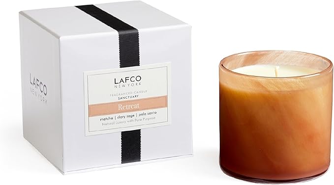 LAFCO New York Signature Candle, Retreat - 15.5 oz - 90-Hour Burn Time - Reusable, Hand Blown Glass Vessel - Made in The USA - Bloomnest