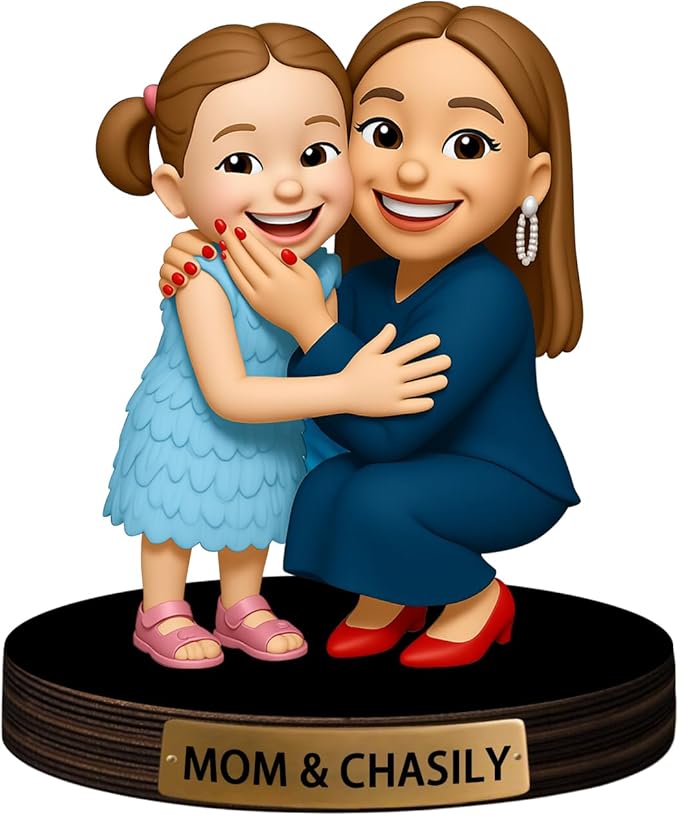 Custom Photo Cartoon Style Desk Decor Photo Frame Sign Plaque, Personalzied Cartoon Portrait Picture Frame for Couple Wedding Family Anniversary Birthday Gifts - Bloomnest