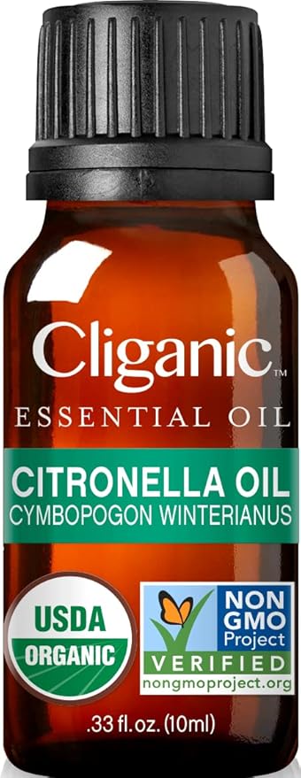 Cliganic Organic Citronella Essential Oil, 100% Pure Natural for Aromatherapy | Non-GMO Verified Cliganic