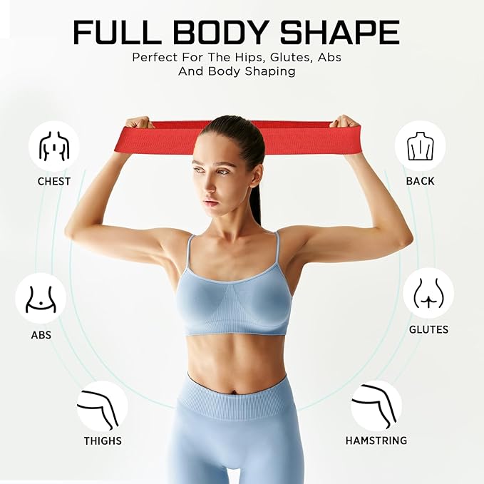 12 Pcs Fabric Resistance Bands for Working Out Booty Workout Stretch Exercise Bands Non Slip for Legs Squat Resistance Loop for Women Men Starter Butt Hip Thigh Fitness - Bloomnest