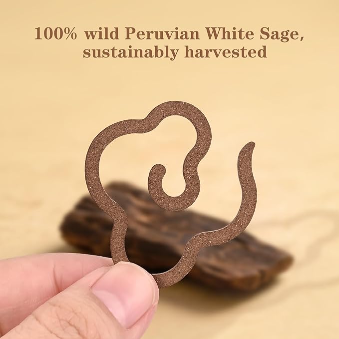 White Sage Incense Coil - 100% Natural - White Sage Ancient Cleansing for Modern Spaces(Contains 15 Pcs) FOUCILO