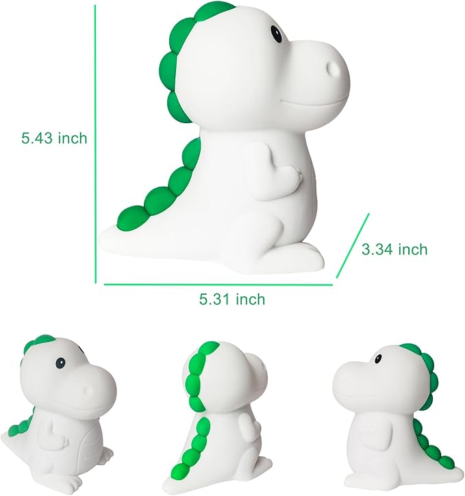 Night Light for Kids, Dinosaur Nightlight Kids Lamps for Bedrooms Boys, Cute Lights Dinosaur Gifts, Squishy Animal Lamp Rechargeable Baby Dino Night Light Silicone - Bloomnest