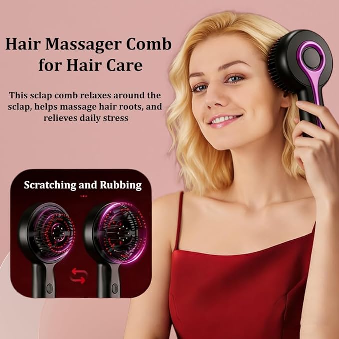 Electric Scalp Massager Comb, Multi-Function Massager Brush for Hairs Care, Scalp Brush with Hair Oil Applicator, IPX7 Waterproof, Heated Hair Massager for Home Relaxation and Travel Use CYTJ
