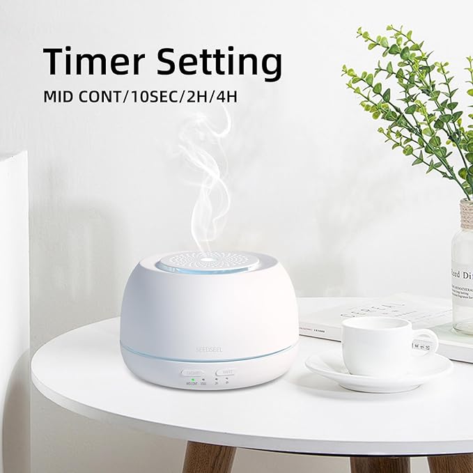 300ML Essential Oil Diffuser - 8 Hours Run Time, Aromatherapy Diffuser with Remote Control, 7-Color LED Lights for Home, Bedroom - Bloomnest