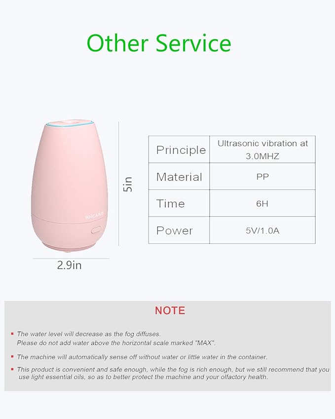 SOICARE Car Diffuser,Small Portable Car Essential Oil Diffuser with Built-in USB Cable,Mini Aromatherapy Diffuser for Travel/Office/Home (Pink) - Bloomnest
