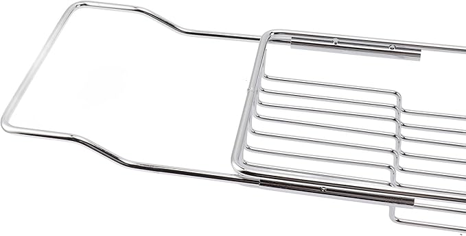 Haofy Expandable Bathtub Tray, Metal Marble Bathtub Caddy Tray, Bathtub Rack Shelf, Bathtub Rack Across Tub for Bathroom (Silver White) - Bloomnest