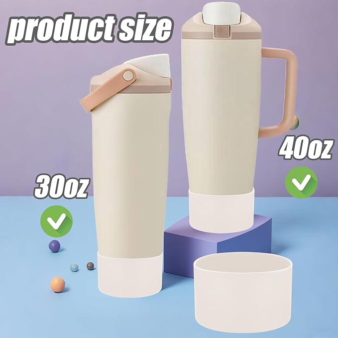 Mity rain 2PCS Protective Silicone Boots for Owala 30oz & 40oz FreeSip Sway Bottles & Tumblers - Accessories for owala, Enhances Stability & Prevents Scratches (Apricot Beige) Mityrain