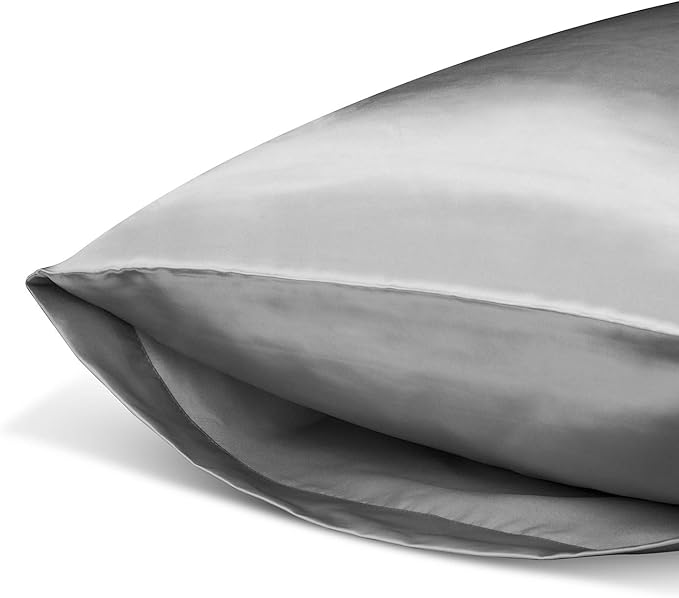 BEDELITE Satin Body Pillow Cover, Super Soft and Cooling Body Pillow Pillowcase for Hair and Skin, Breathable Silky Full Long Pillowcase Cover(20"x54", Grey) - Bloomnest