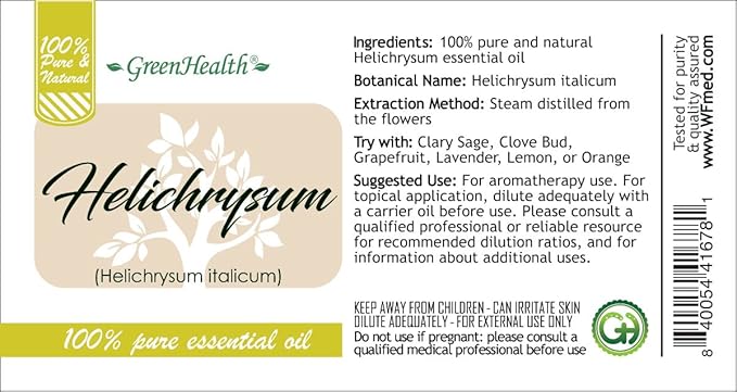 GreenHealth - 5 ml Helichrysum (French) Essential Oil - 100% Pure Greenals