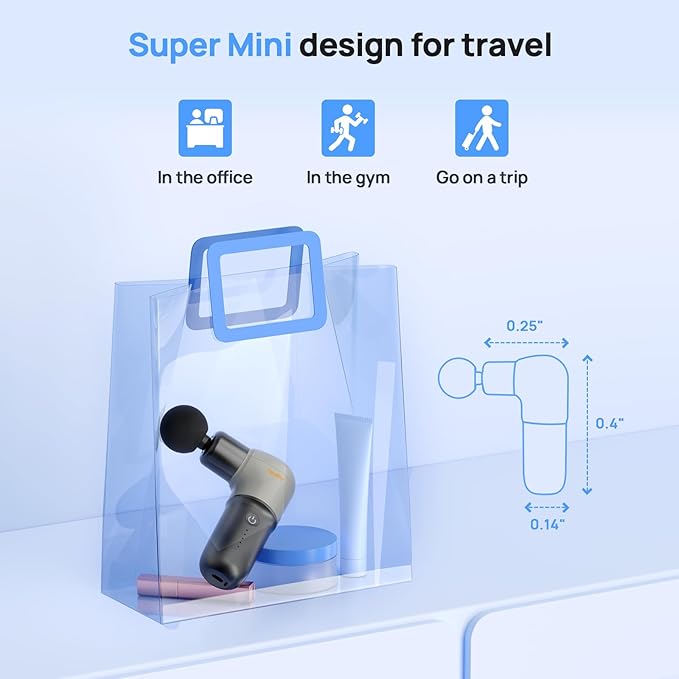 Super Mini Massage Gun, Deep Tissues Percussion Muscle Massager, Compact Sports Travel Massage Gun, Portable Massager Gun for Gifts for her him, Black - Bloomnest