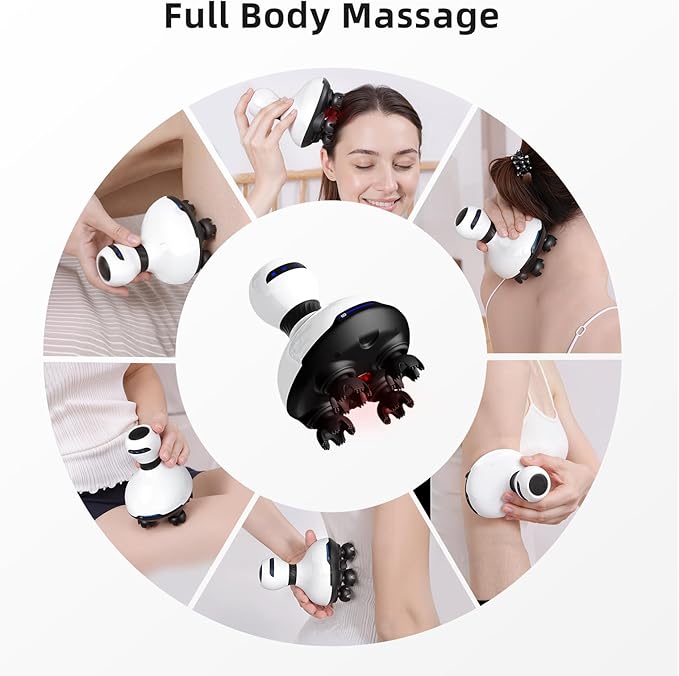 Electric Scalp Massager, EMS Stimulation Head Massager with Mutlti-Modes Vibration & Waterproof, Held Portable Head Scratcher Massager for Hair Growth, Deep Clean and Stress Relax Bloomnest