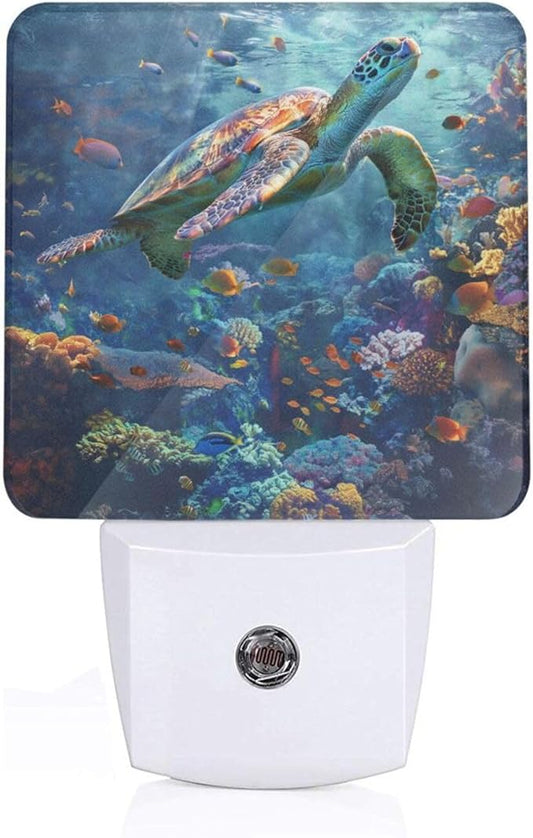 Led Night Light, Sea Turtle Decorative Plug in Nightlights,with Smart Auto Dusk to Dawn Night Light for Bedroom, Kitchen, Nursery, Bathroom - Bloomnest