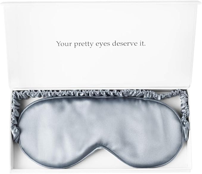 Silk Sleep Mask Light Blocking Luxury 19mm Silk Eye Mask 100% Mulberry Eye Cover Blindfold Ultra Soft Light and Comfy Anti Aging Skin Care with Travel Bag Gift Package - Bloomnest