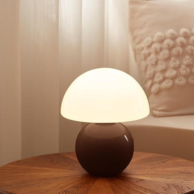 Mushroom Lamp Table Lamp for Bedroom,Desk Bedside Small Lamps for Living Room Night Stands,Mushroom Decor Cute Mini Modern Mid Century Lamps,Unique Aesthetic Home Living Room Decor(Coffee) - Bloomnest