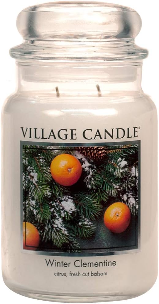 Village Candle Winter Clementine Large Apothecary Jar, Scented Candle, 21.25 oz. - Bloomnest