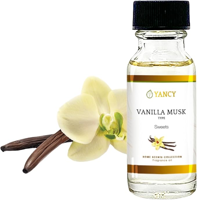 YANCY Vanilla Musk Home Collection Fragrance Oil (1/2 oz), Luxurious Vanilla and Musk Scent, Warm Fragrance for Diffusers, Oil Burners & Aroma Lamps, Cozy Scent for Relaxing Home Spaces YancySpa