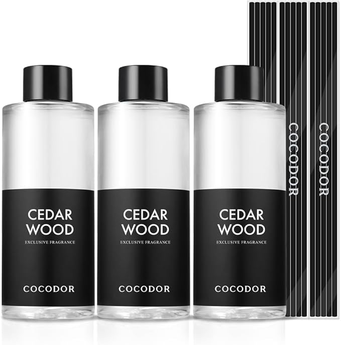 Cocod'or COCODOR Reed Diffuser Oil Refill/Cedar Wood /200ml / 3 Pack/Aromatherapy, Home Fragrance, Scented Oils, Oils for Reed Diffuser, Bathroom Home Decor - Bloomnest