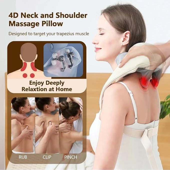 Neck Massager with Heat, Shoulder Massager, Shiatsu Neck and Back Massager, Muscle Pain Relief-Office, Home & Car - Bloomnest