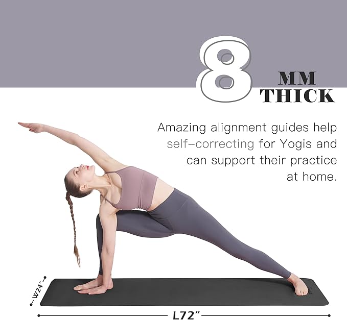 UMINEUX Yoga Mat Extra Thick 1/3'' & 2/5" Non Slip Yoga Mats for Women Eco Friendly TPE Fitness Exercise Mat with Carrying Sling & Storage Bag - Bloomnest