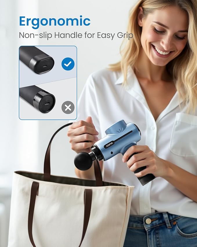 RENPHO Massage Gun Deep Tissue, Portable Percussion Massager for Back and Neck, Gifts for Men and Women, Handheld Device with Carry Case, Active - Bloomnest