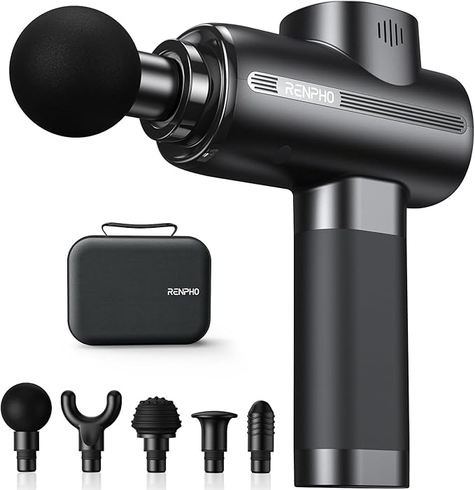 RENPHO Active Massage Gun Deep Tissue, Percussion Handheld Muscle Massager for Body Neck Pain Relief, Portable Electric Mini Back Massagers with Carry Case for Athletes Men Women - Bloomnest