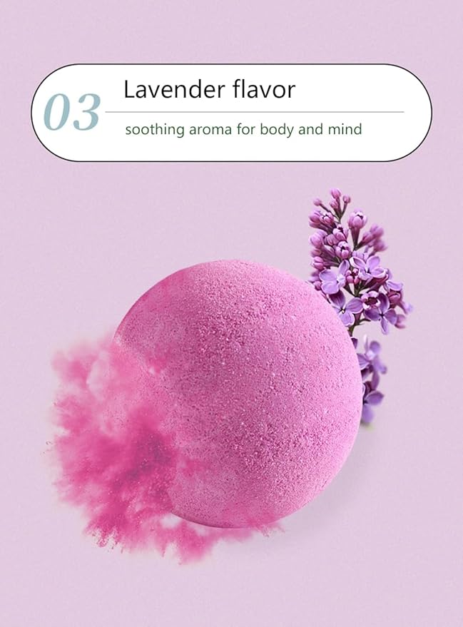 Bath Bombs Gift Set,Organic Handmade Large Fizzer with 100% Natural Materials for Kids, Women Men, Best Gift for All Festivals including lemon, rose, lavender, vanilla, green tea, ocean(6pcs) - Bloomnest