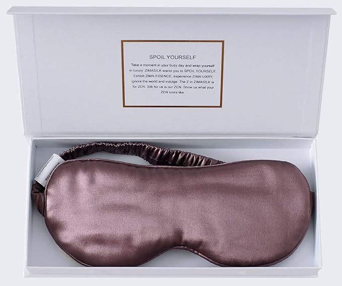 ZIMASILK Adjustable 100% 22 Momme Mulberry Silk Sleep Mask for Sleeping, Filled with Premium Mulberry Silk, Softest & Breathable Eye Sleeping Mask (Plum Wine) - Bloomnest