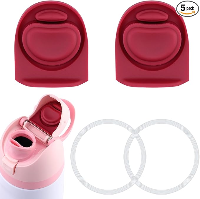 2 Sets Replacement Stopper and O Ring Gasket Compatible with Owala FreeSip 24oz 32oz,Water Bottle Lid Insert Cap Rubber Seal Parts for Owala 16/19/24/32/40oz Mouthpiece Accessories F5 Frokolla