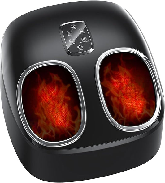 Shiatsu Foot Massager with Heat Feet Massager for Plantar Fasciitis, Neuropathy with Air Compression, Deep Kneading, Multiple Modes & Adiustable Intensity, Gifts for Women Men, Size 13 - Bloomnest