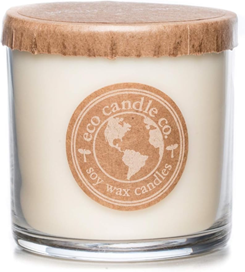 Eco Candle Co. Recycled Candle, Warm Vanilla, 6 oz. - Scents of Rich Vanilla - 100% Soy Wax, No Lead, Kraft Paper Label & Lid, Hand Poured, Phthalate Free, Made from Midwest Grown Soybeans - Bloomnest