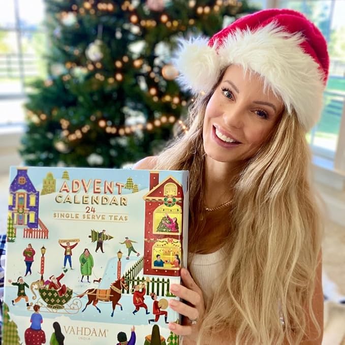 VAHDAM, Advent Calendar 2026 Tea Bags (240g/8.47oz) Limited Edition Holiday Gift Box - 24 Flavors, 5 Each | Christmas Advent Calendar 2026 for Adults | Advent Calendar 2026 Adult Women and Men - Bloomnest