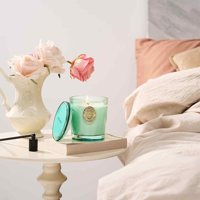 M&SENSE Natural Aromatherapy Soy Candle | Eucalyptus Mint & Blue | 9.2 oz, 50H Burn Time | Luxury Scented Candle for Relaxation, Gifting, Home Décor | Ideal for Bedroom, Office, Party Ambiance - Bloomnest