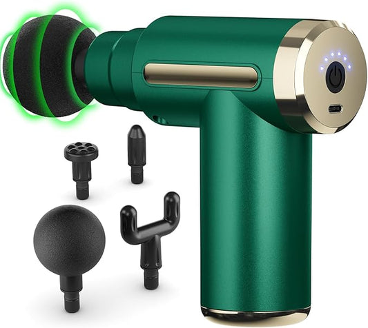 cotsoco Massage Gun Deep Tissue for Pain Relief with 4 Massage Heads & 6 Speeds, Electric Mini Handheld Body Massager for Any Pain Relief, Best Gifts for Dad and Mom - Bloomnest